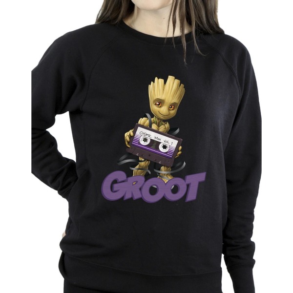 Guardians Of The Galaxy Dam/Ladies Groot Casette Sweatshirt Black XXL