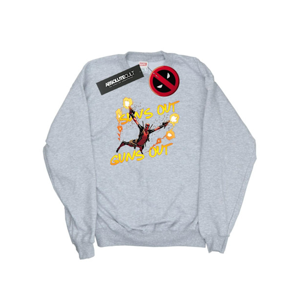 Marvel Dam/Kvinnor Deadpool Sun´s Out Guns Out Sweatshirt XXL Heather Grey XXL