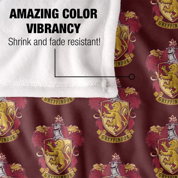 Harry Potter Gryffindor Filt med Upprepat Tryck One Size Multicolo Multicoloured One Size
