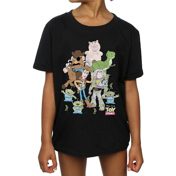 Disney Girls Toy Story Group Bomull T-shirt 5-6 år Svart Black 5-6 Years