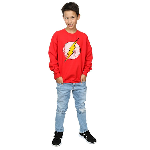 The Flash Boys Distressed Logo Bomullströja 7-8 År Röd Red 7-8 Years