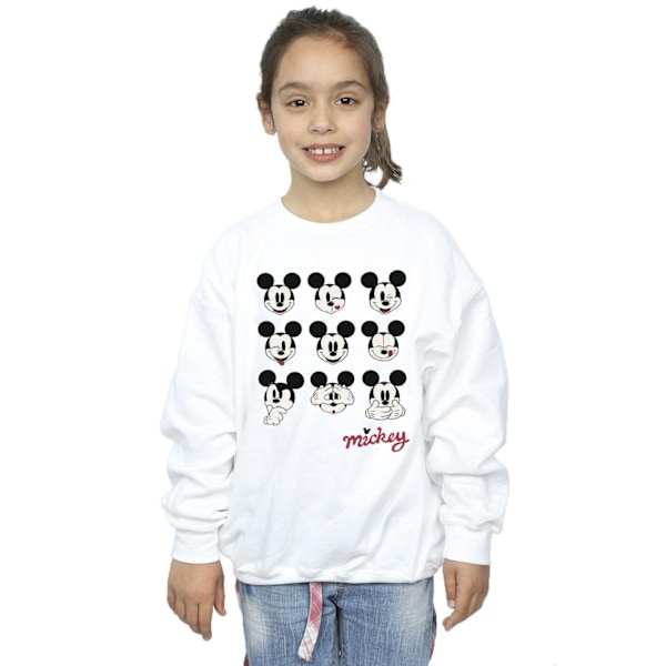 Disney Girls Mickey Mouse Many Faces Sweatshirt 3-4 år Vit White 3-4 Years