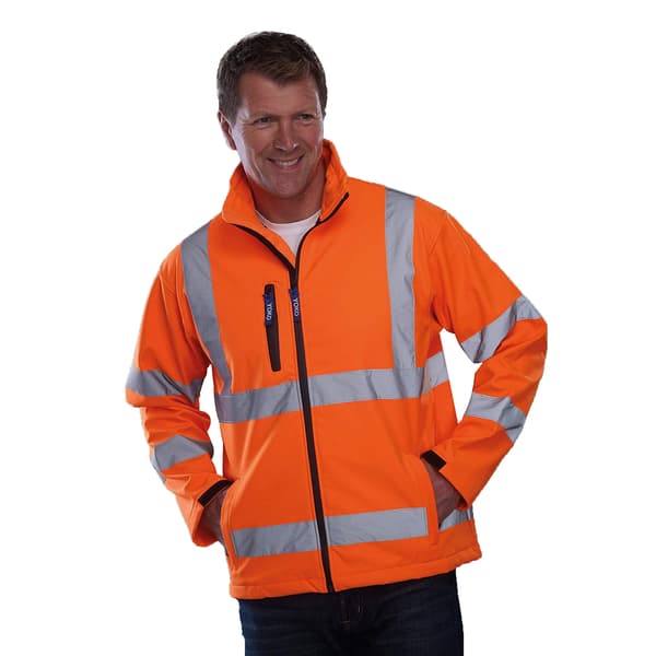Yoko Hi-Vis Softshelljacka för herr, storlek S, orange Hi Vis Orange S