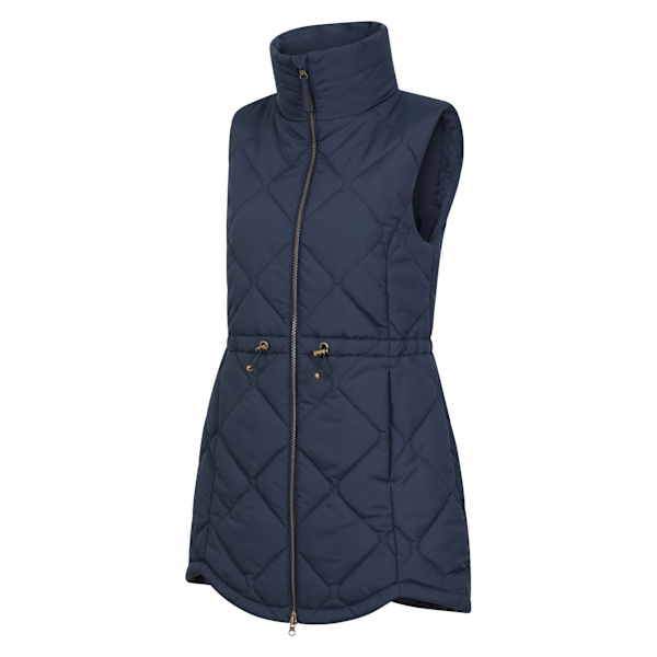 Mountain Warehouse Dam/Damer Rye Quilted Long Length Gilet Navy 12 UK