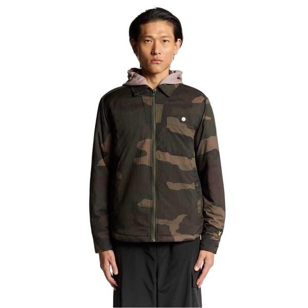 Lyle & Scott Herr Camo Overshirt XL Gråbrun Grey Taupe XL