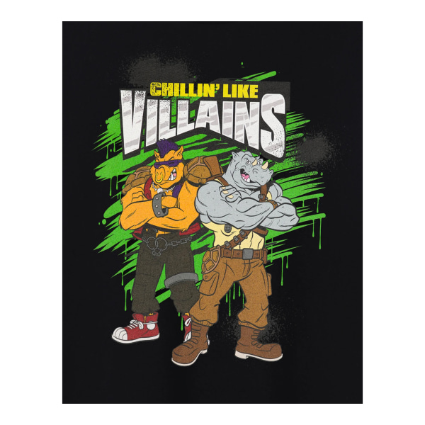 Teenage Mutant Ninja Turtles Mens Villains Bebop & Rocksteady T Black XXL