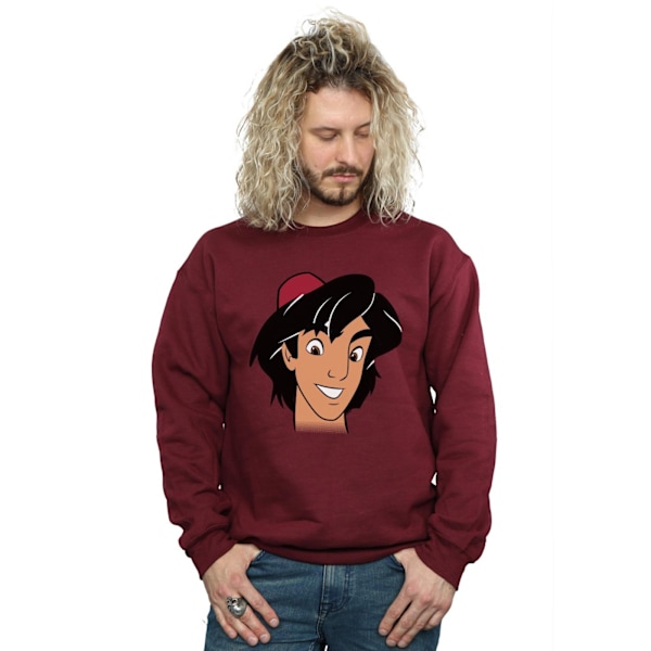 Disney Herr Aladdin Headshot Sweatshirt M Burgundy Burgundy M
