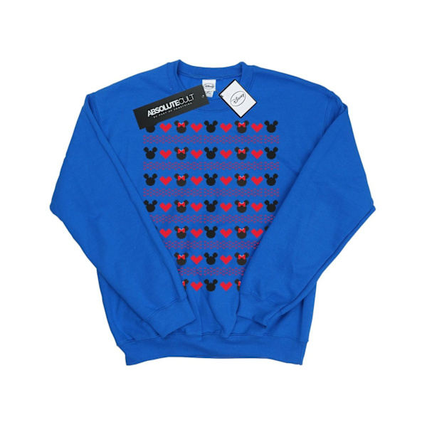 Disney Boys Mickey And Minnie Christmas Hearts Sweatshirt 5-6 år Royal Blue 5-6 Years