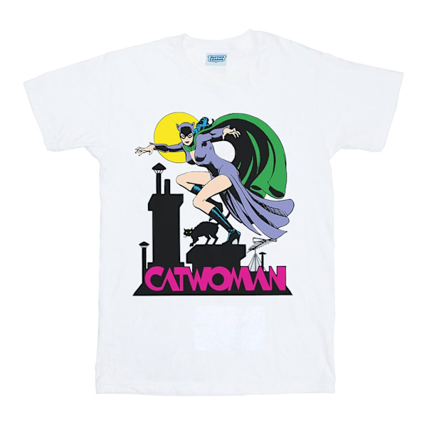 DC Comics Boys Catwoman Text Logo T-Shirt 7-8 år Vit White 7-8 Years