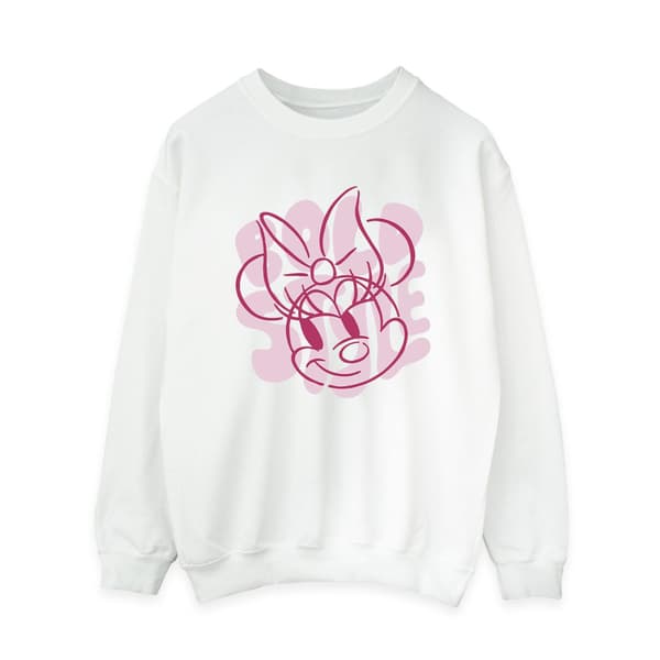 Disney Dam/Kvinnor Minnie Mouse Bold Style Sweatshirt M Vit White M