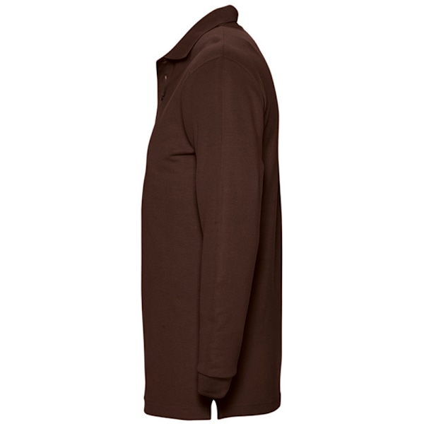 SOLS Herr Winter II Långärmad Pique Bomull Polotröja M Choco Chocolate M