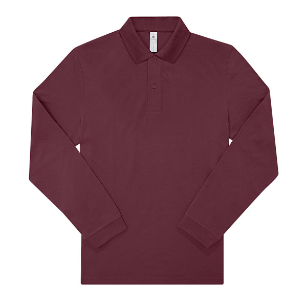 B&C Herr My Long-Sleeved Polo Shirt XXL Burgundy Burgundy XXL