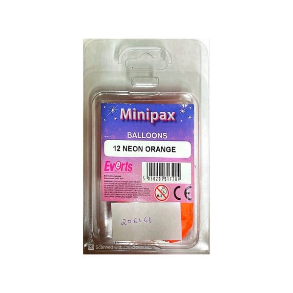 Everts Minipax Latexballonger (12-pack) En Storlek Neon Orange Neon Orange One Size
