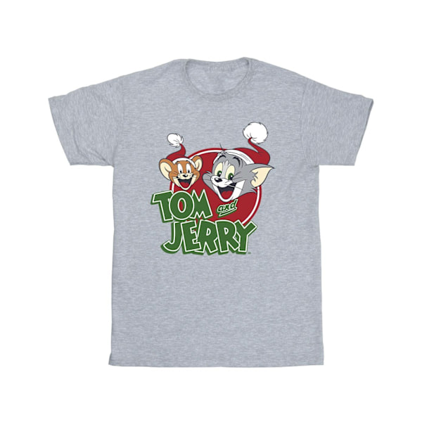 Tom och Jerry Herr Julhatt Logotyp T-shirt 5XL Sports Grey Sports Grey 5XL