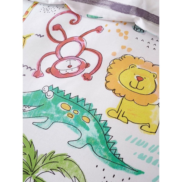 Jungle Fun Påslakanset Enkelsäng Flerfärgad Multicoloured Single