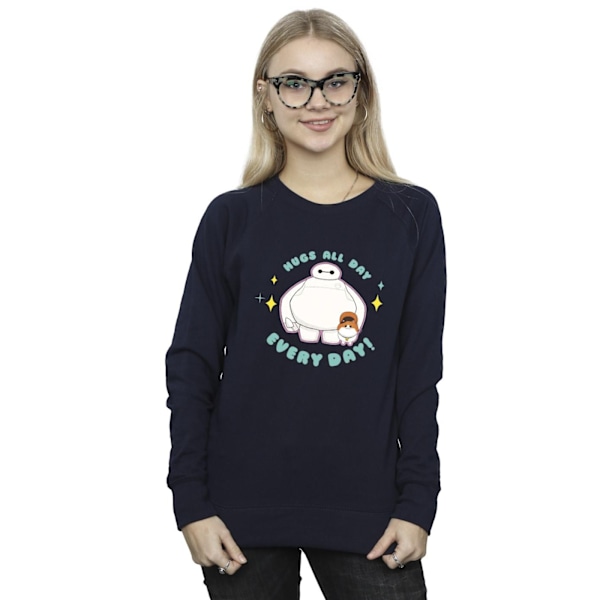 Disney Dam/Kvinnor Big Hero 6 Baymax Kramar Varje Dag Sweatshirt Navy Blue XXL