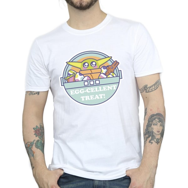 Star Wars Mens The Mandalorian Eggcellent Easter T-Shirt L Vit White L