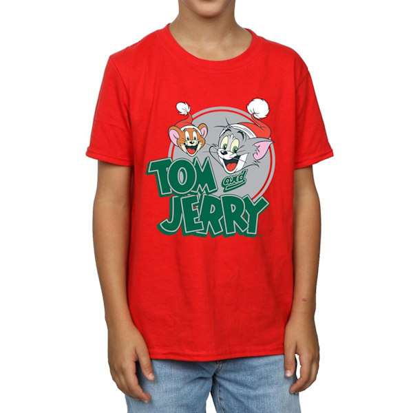 Tom och Jerry Pojkar Julhälsningar T-shirt 9-11 år Röd Red 9-11 Years