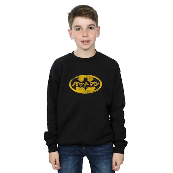 Batman Boys Japansk Logotyp Sweatshirt 12-13 År Svart Black 12-13 Years