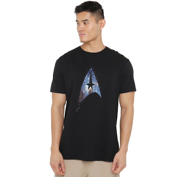 Star Trek Herr Galaktisk Sköld T-Shirt L Svart Black L
