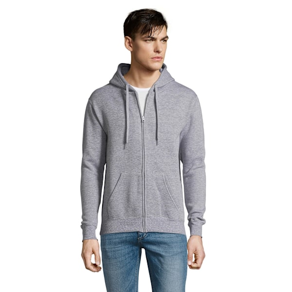 SOLS Herr Seven Full Zip Hooded Sweatshirt / Hoodie L Grey Marl Grey Marl L