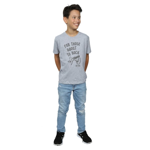 AC/DC Boys For Those About To Rock Cannon T-Shirt 9-11 år Sp Sports Grey 9-11 Years