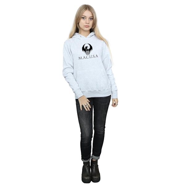 Fantastiska vidunder Kvinnor/Damer MACUSA Logotyp Hoodie S Heather Grå Heather Grey S