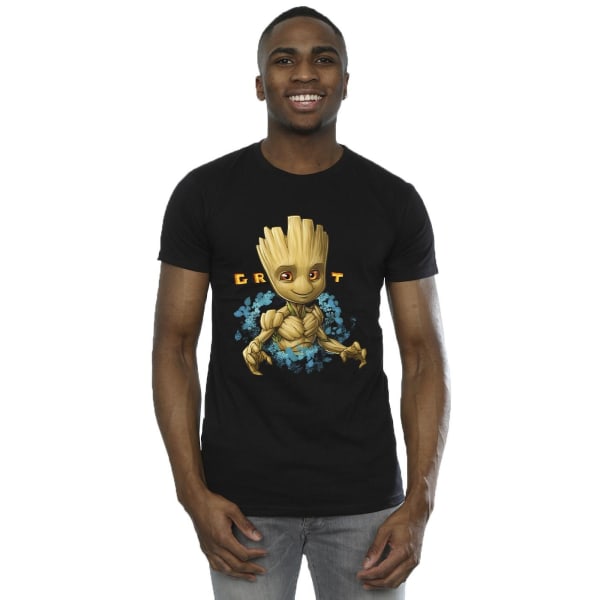 Guardians Of The Galaxy Mens Groot Flowers T-shirt L Svart Black L