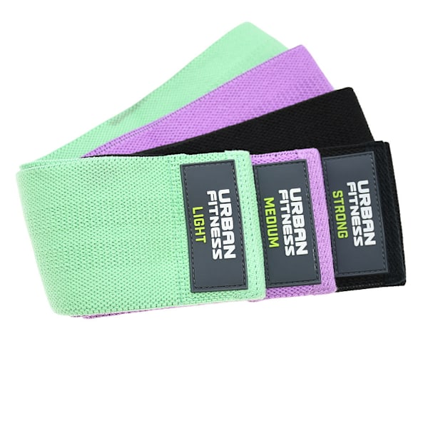 Urban Fitness Equipment Tyg Motståndsband Set (3-pack) Black/Mint/Purple One Size