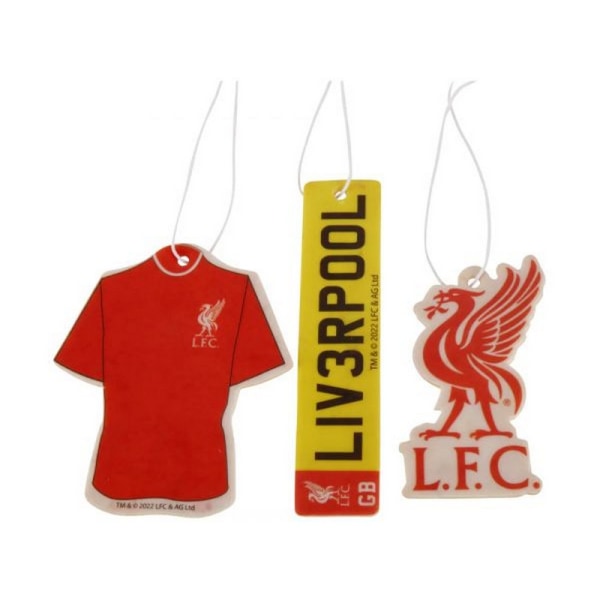 Liverpool FC Car Air Freshener (paket med 3) One Size Röd/Gul/ Red/Yellow/White One Size