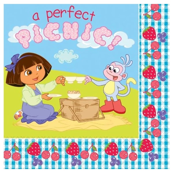 Dora The Explorer A Perfect Picnic Servetter (Förpackning om 16) En Storlek Multicoloured One Size