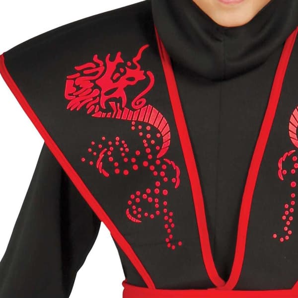 Fiestas Guirca Ninja Kostymset för Barn 7-9 År Svart Black/Red 7-9 Years