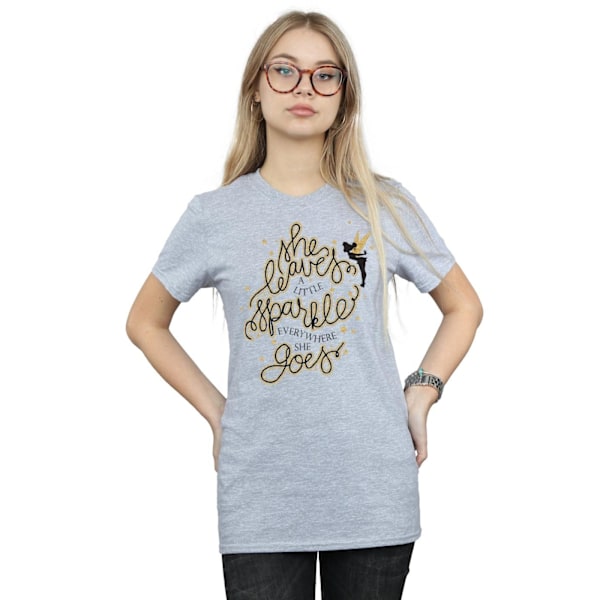Disney Dam/Kvinnor Tinkerbell Stjärnor Bomull Boyfriend T-shirt Sports Grey M