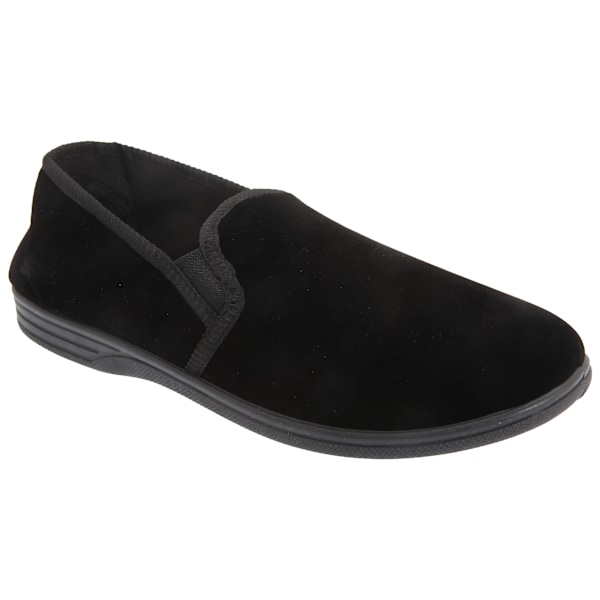 Zedzzz herr Ross toffel med dubbla kilar i velour, 13 UK, svart Black 13 UK