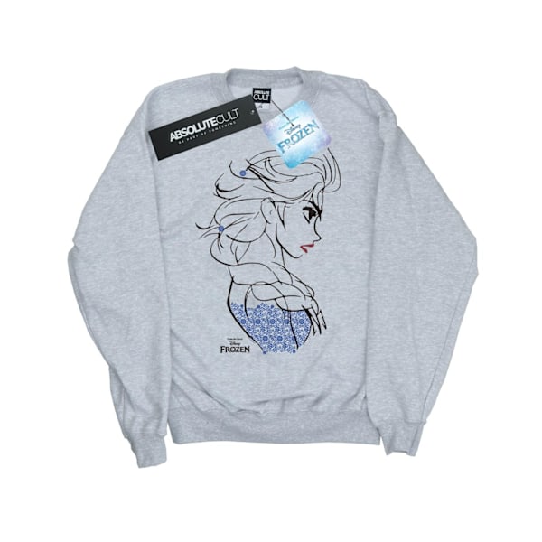 Disney Girls Frozen Elsa Sketch Sweatshirt 12-13 år Sports G Sports Grey 12-13 Years