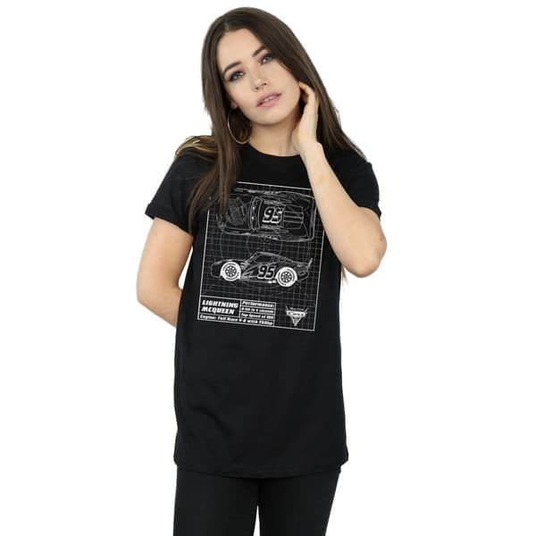 Disney Dam/Dam Bilar Blixten McQueen Ritning Bomull Bo Black M