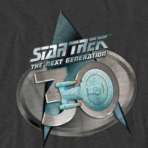 Star Trek Unisex Vuxen The Next Generation 30 Logotyp T-Shirt S Ch Charcoal S