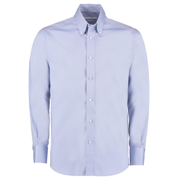 Kustom Kit Herr Oxford Skräddarsydd långärmad skjorta 18in Light B Light Blue 18in