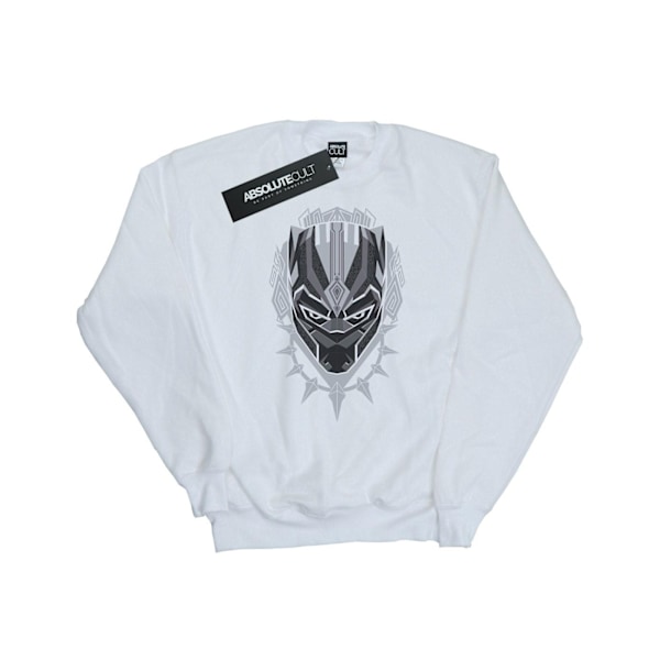 Marvel Womens/Ladies Black Panther Head Sweatshirt L Vit White L