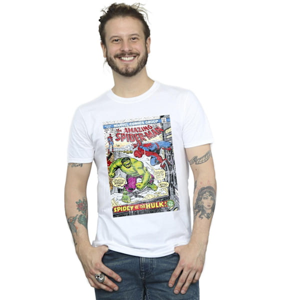 Marvel Herr Spider-Man VS Hulk Cover T-shirt 4XL Vit White 4XL