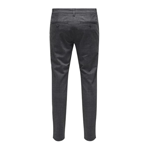Only Herr Plaid Slim Chinos 30L Grå Grey 30L