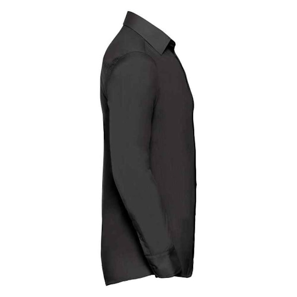 Russell Collection Herr Polycotton Lättvårdad Långärmad Forma Black XL