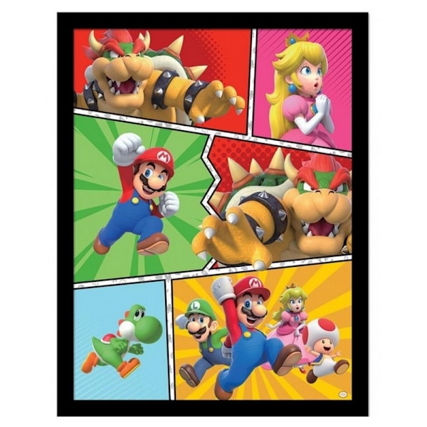 Super Mario Serietidningsram 40cm x 30cm Flerfärgad Multicoloured 40cm x 30cm