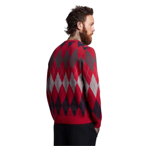 Lyle & Scott Herrtröja Argyle Stickad Rundhals S Röd Red S