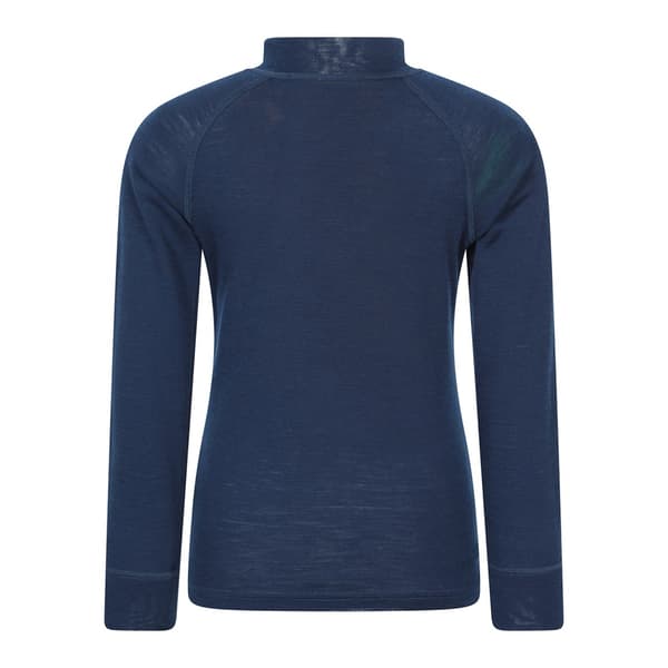 Mountain Warehouse Barn/Barn Merino Blend Half Zip Baslager Navy 9-10 Years