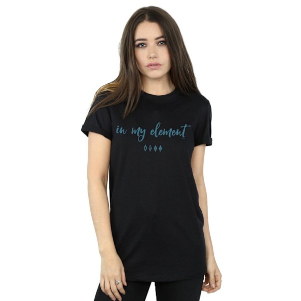Disney Womens/Ladies Frozen 2 In My Element Bomull Boyfriend T-Shirt Black XL