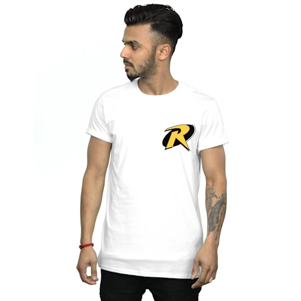 DC Comics herr Batman Robin logotyp T-shirt 4XL vit White 4XL