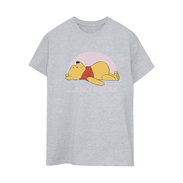 Disney Dam/Damer Winnie The Pooh Relax Bomull Boyfriend T-Shirt 5XL Sports Grey Sports Grey 5XL