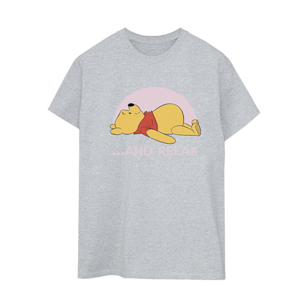 Disney Dam/Damer Winnie The Pooh Relax Bomull Boyfriend T-Shirt S Sports Grey 4XL