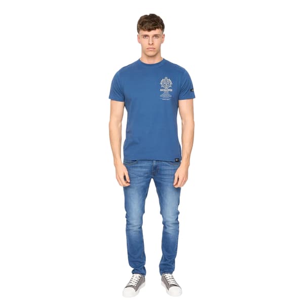Duck and Cover Herr Stoneham Borstad Bomulls T-shirt M Blå Blue M